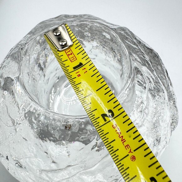 Vtg Kosta Boda Sweden Snowball Candleholder Hand Blown Scandinavian Art MCM 70s - Picture 2 of 13